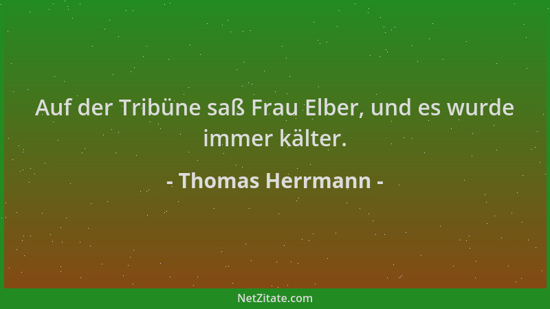 Thomas Herrmann - Auf der Tribüne saß Frau Elber, und es wurde immer kälter....