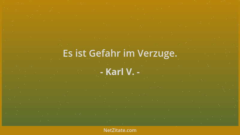 Karl V. - Es ist Gefahr im Verzuge....