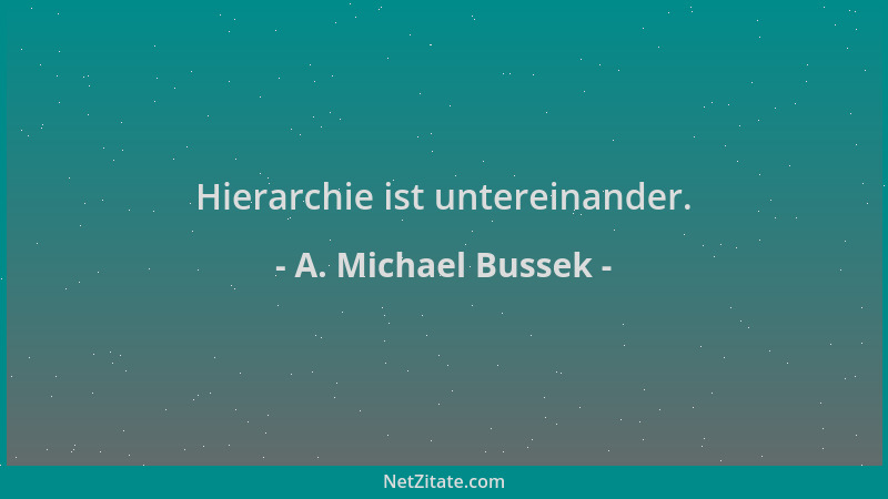 A. Michael Bussek - Hierarchie ist untereinander....