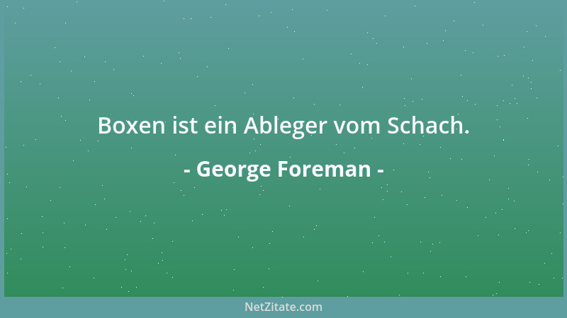 George Foreman - Boxen ist ein Ableger vom Schach....