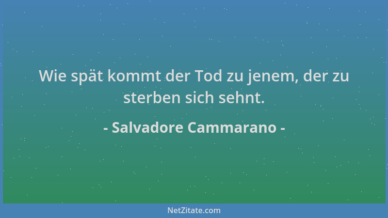 Salvadore Cammarano - Wie spät kommt der Tod zu jenem, der zu sterben sich sehnt....