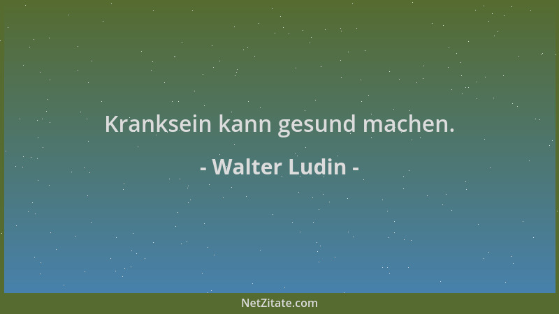 Walter Ludin - Kranksein kann gesund machen....