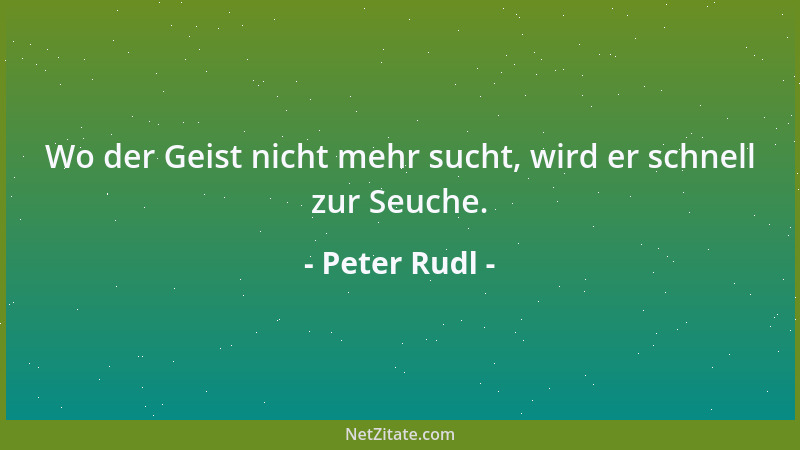 Peter Rudl - Ein Geist, der sich schleifen läßt, kann schwerlich ein Rohdiamant sein....