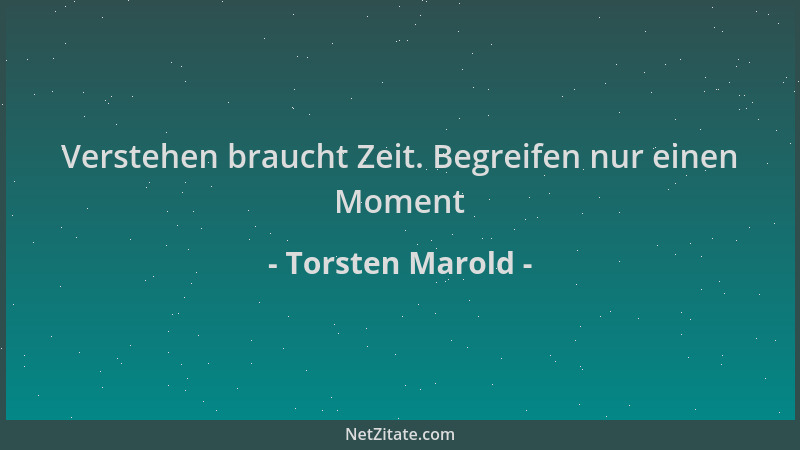 Torsten Marold - Verstehen braucht Zeit. Begreifen nur einen Moment...
