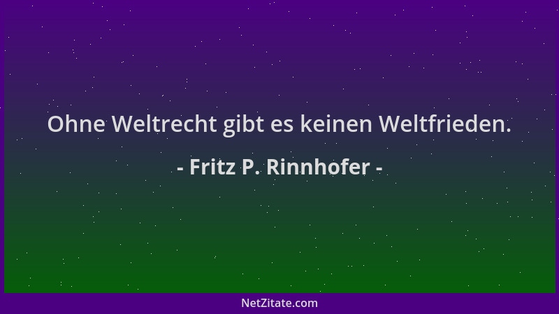Fritz P. Rinnhofer - Ohne Weltrecht gibt es keinen Weltfrieden....