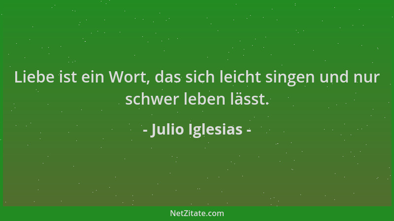 Julio Iglesias - Liebe ist ein Wort, das sich leicht singen und nur schwer leben lässt....