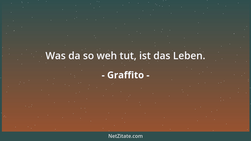 Graffito - Was da so weh tut, ist das Leben....
