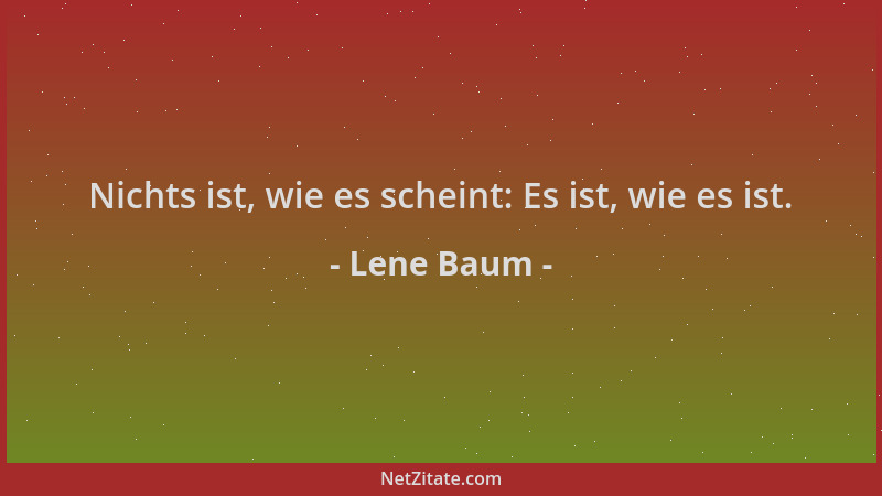 Lene Baum - Nichts ist, wie es scheint: Es ist, wie es ist....
