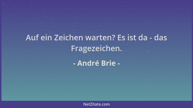 André Brie - Auf ein Zeichen warten? Es ist da - das Fragezeichen....