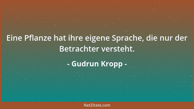Gudrun Kropp - Eine Pflanze hat ihre eigene Sprache, die nur der Betrachter versteht....