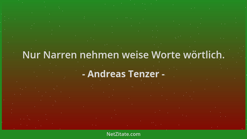 Andreas Tenzer - Nur Narren nehmen weise Worte wörtlich....