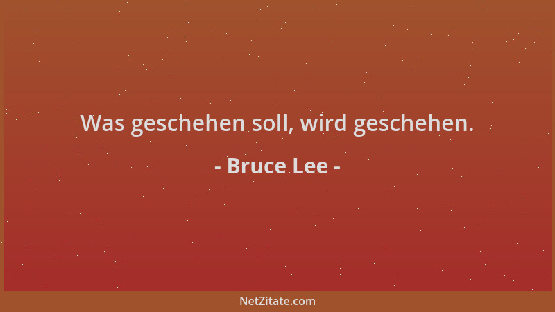 Bruce Lee - Was geschehen soll, wird geschehen....