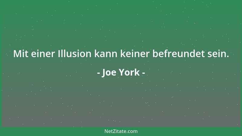 Joe York - Mit einer Illusion kann keiner befreundet sein....