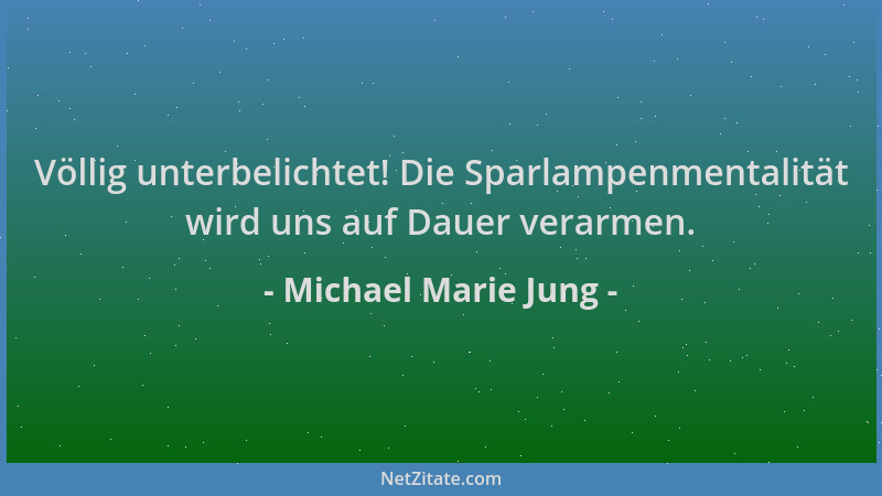Michael Marie Jung - Völlig unterbelichtet! Die Sparlampenmentalität wird uns auf Dauer verarmen....