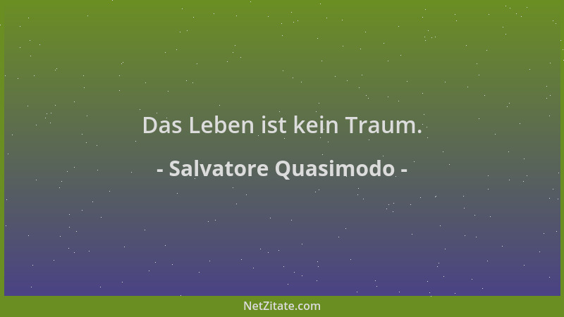 Salvatore Quasimodo - Das Leben ist kein Traum....