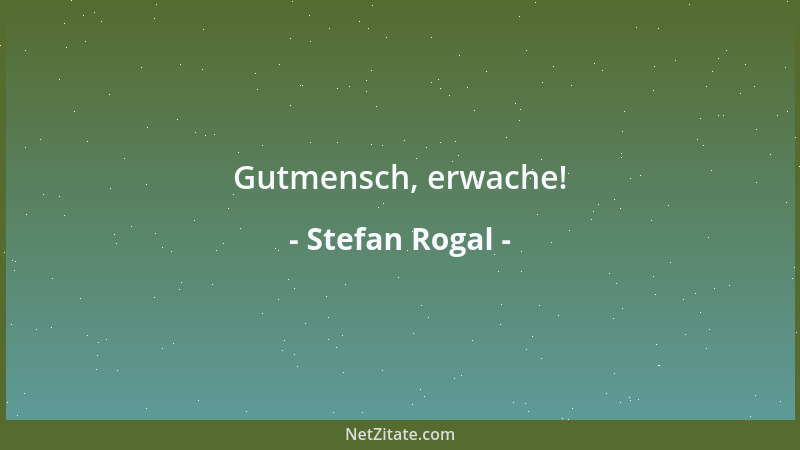 Stefan Rogal - Gutmensch, erwache!...