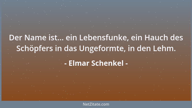 Elmar Schenkel - Das meiste entgeht einem, weil man immer nur sich selbst sieht....