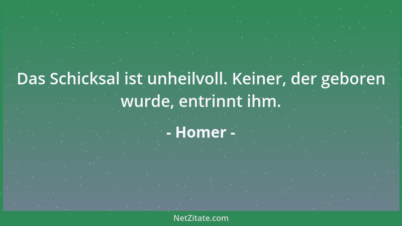 Homer - Das Schicksal ist unheilvoll. Keiner, der geboren wurde, entrinnt ihm....