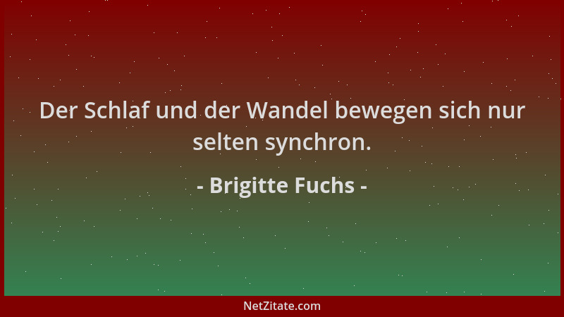 Brigitte Fuchs - Der Schlaf und der Wandel bewegen sich nur selten synchron....