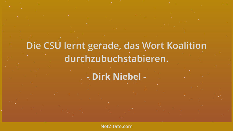 Dirk Niebel - Die CSU lernt gerade, das Wort Koalition durchzubuchstabieren....