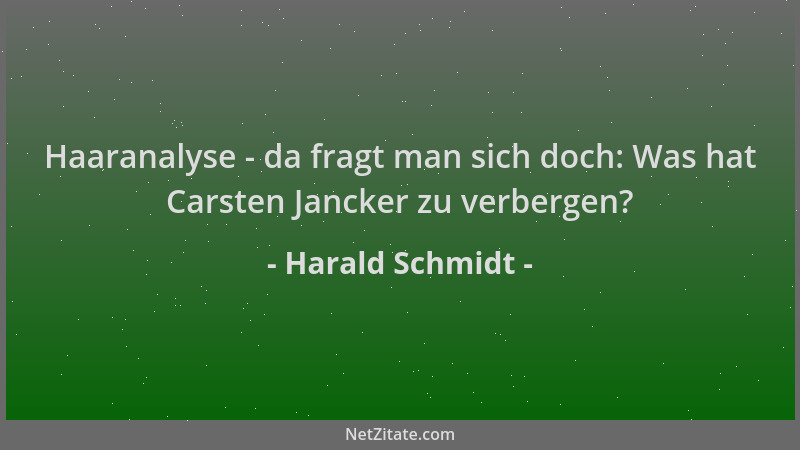 Harald Schmidt - Haaranalyse - da fragt man sich doch: Was hat Carsten Jancker zu verbergen?...