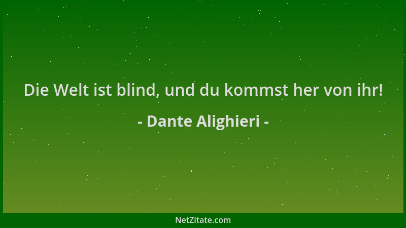 Dante Alighieri - Die Welt ist blind, und du kommst her von ihr!...