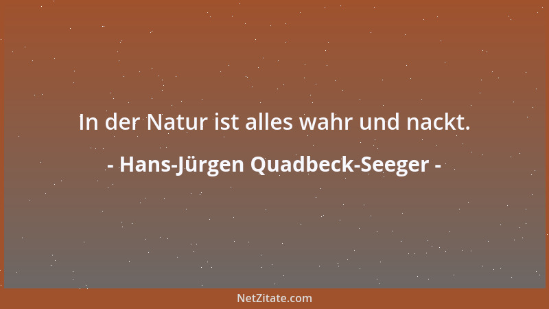 Hans-Jürgen Quadbeck-Seeger - In der Natur ist alles wahr und nackt....