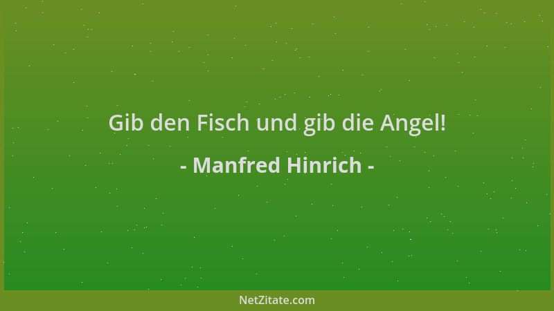 Manfred Hinrich - Gib den Fisch und gib die Angel!...