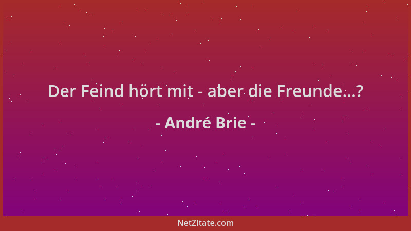André Brie - Der Feind hört mit - aber die Freunde...?...