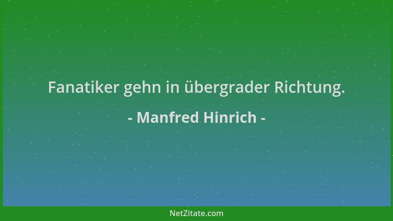 Manfred Hinrich - Fanatiker gehn in übergrader Richtung....
