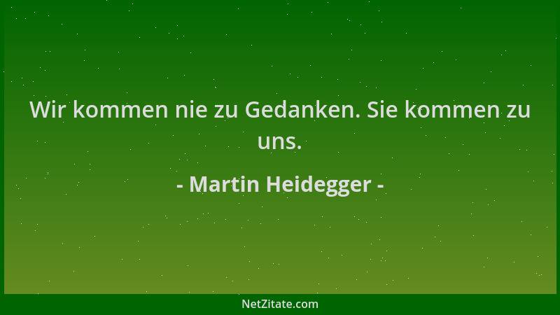 Martin Heidegger - Wir kommen nie zu Gedanken. Sie kommen zu uns....