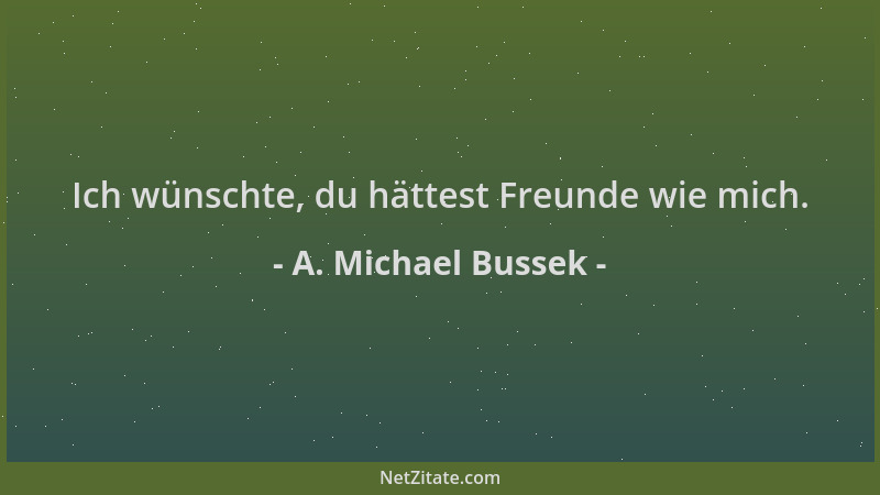 A. Michael Bussek - Ich wünschte, du hättest Freunde wie mich....