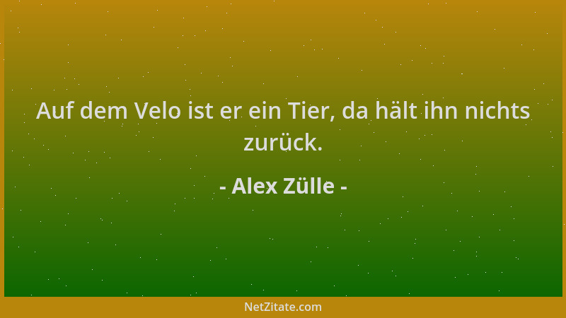 Alex Zülle - Auf dem Velo ist er ein Tier, da hält ihn nichts zurück....
