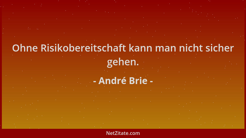 André Brie - Ohne Risikobereitschaft kann man nicht sicher gehen....