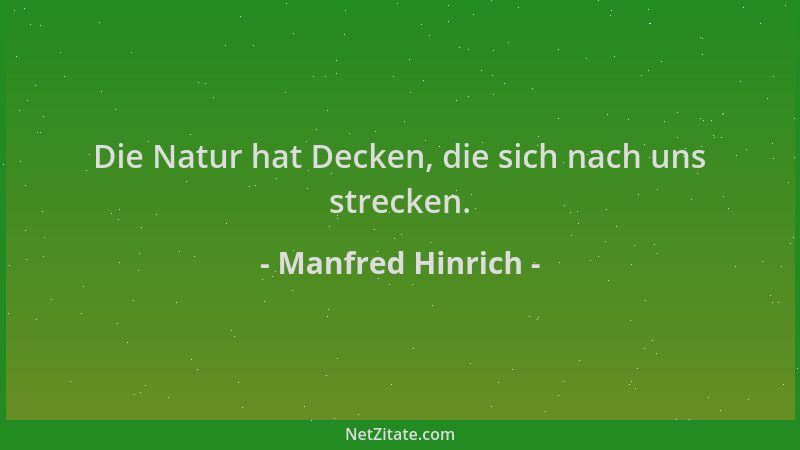 Manfred Hinrich - Die Natur hat Decken, die sich nach uns strecken....