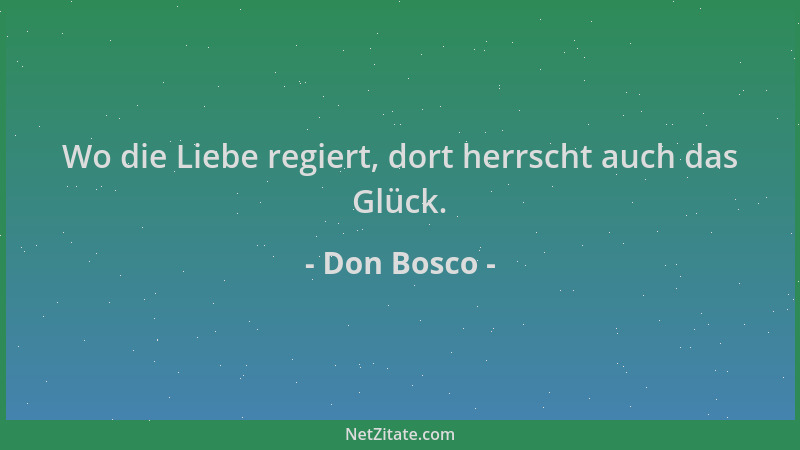 Don Bosco - Wo die Liebe regiert, dort herrscht auch das Glück....