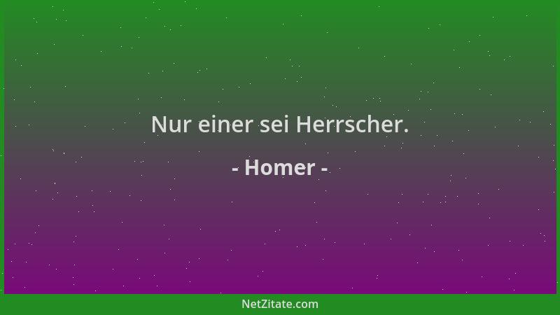 Homer - Nur einer sei Herrscher....