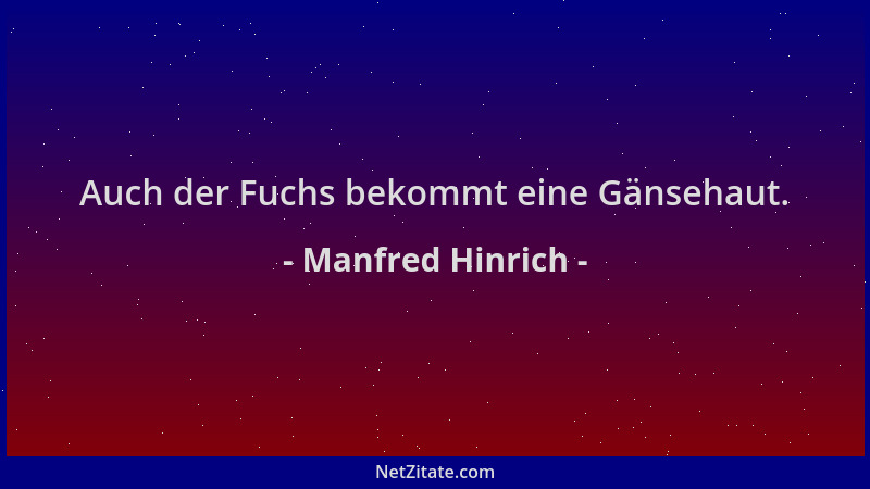Manfred Hinrich - Auch der Fuchs bekommt eine Gänsehaut....