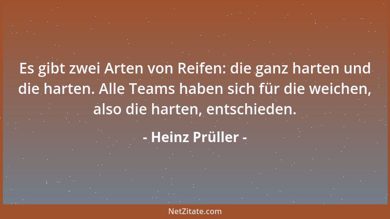 Heinz Prüller - Es gibt zwei Arten von Reifen: die ganz harten und die harten. Alle Teams haben sich für die weichen, also...
