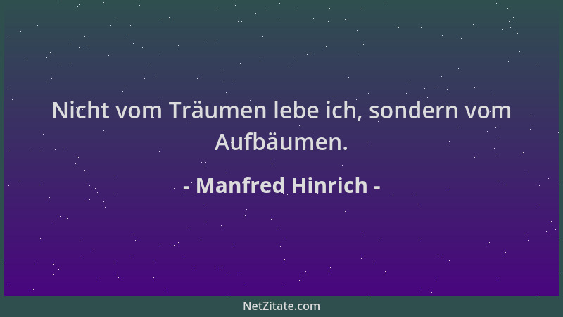 Manfred Hinrich - Nicht vom Träumen lebe ich, sondern vom Aufbäumen....