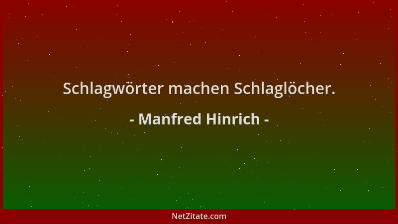 Manfred Hinrich - Schlagwörter machen Schlaglöcher....