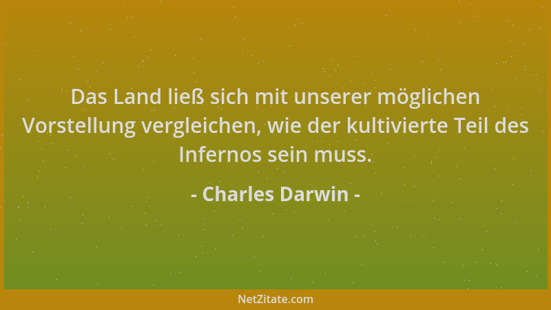 Charles Darwin - Das Land ließ sich mit unserer möglichen Vorstellung vergleichen, wie der kultivierte Teil des Infernos se...
