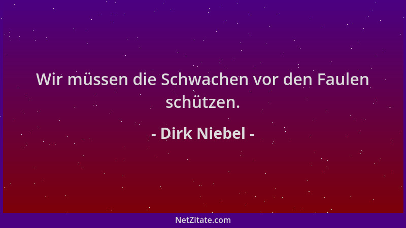 Dirk Niebel - Wir müssen die Schwachen vor den Faulen schützen....