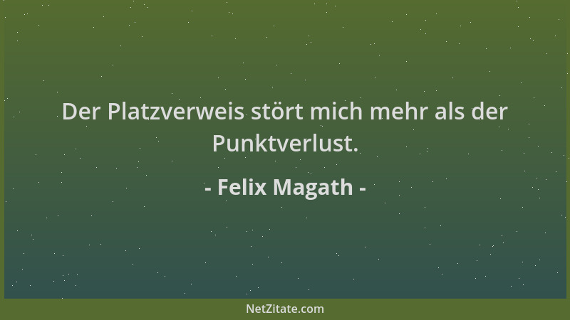 Felix Magath - Der Platzverweis stört mich mehr als der Punktverlust....