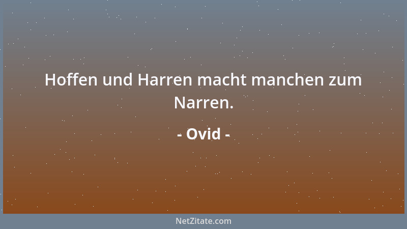 Ovid - Hoffen und Harren macht manchen zum Narren....