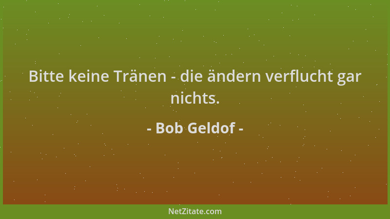 Bob Geldof - Bitte keine Tränen - die ändern verflucht gar nichts....