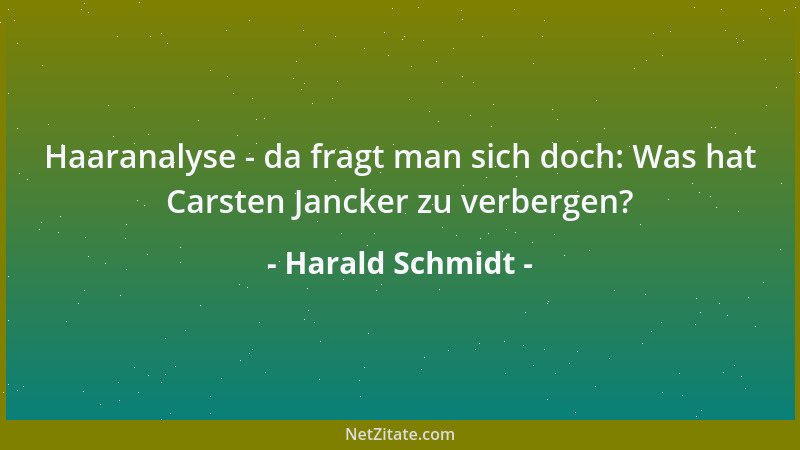 Harald Schmidt - Haaranalyse - da fragt man sich doch: Was hat Carsten Jancker zu verbergen?...