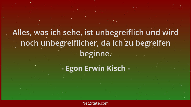 Egon Erwin Kisch - Alles, was ich sehe, ist unbegreiflich und wird noch unbegreiflicher, da ich zu begreifen beginne....