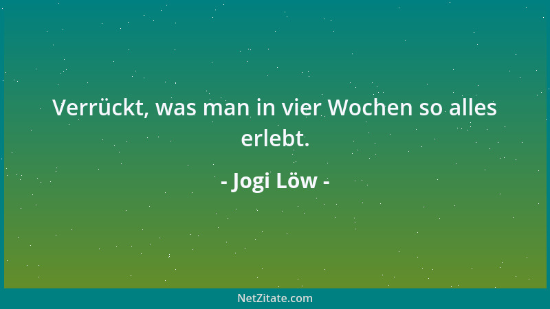 Jogi Löw - Verrückt, was man in vier Wochen so alles erlebt....