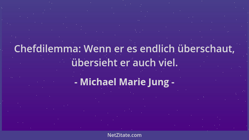 Michael Marie Jung - Chefdilemma: Wenn er es endlich überschaut, übersieht er auch viel....